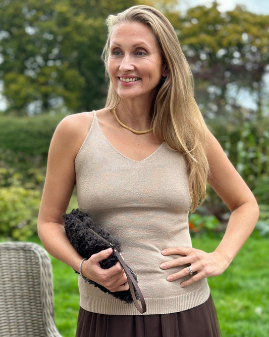 Clothing Lurex Tank Top - Taupe