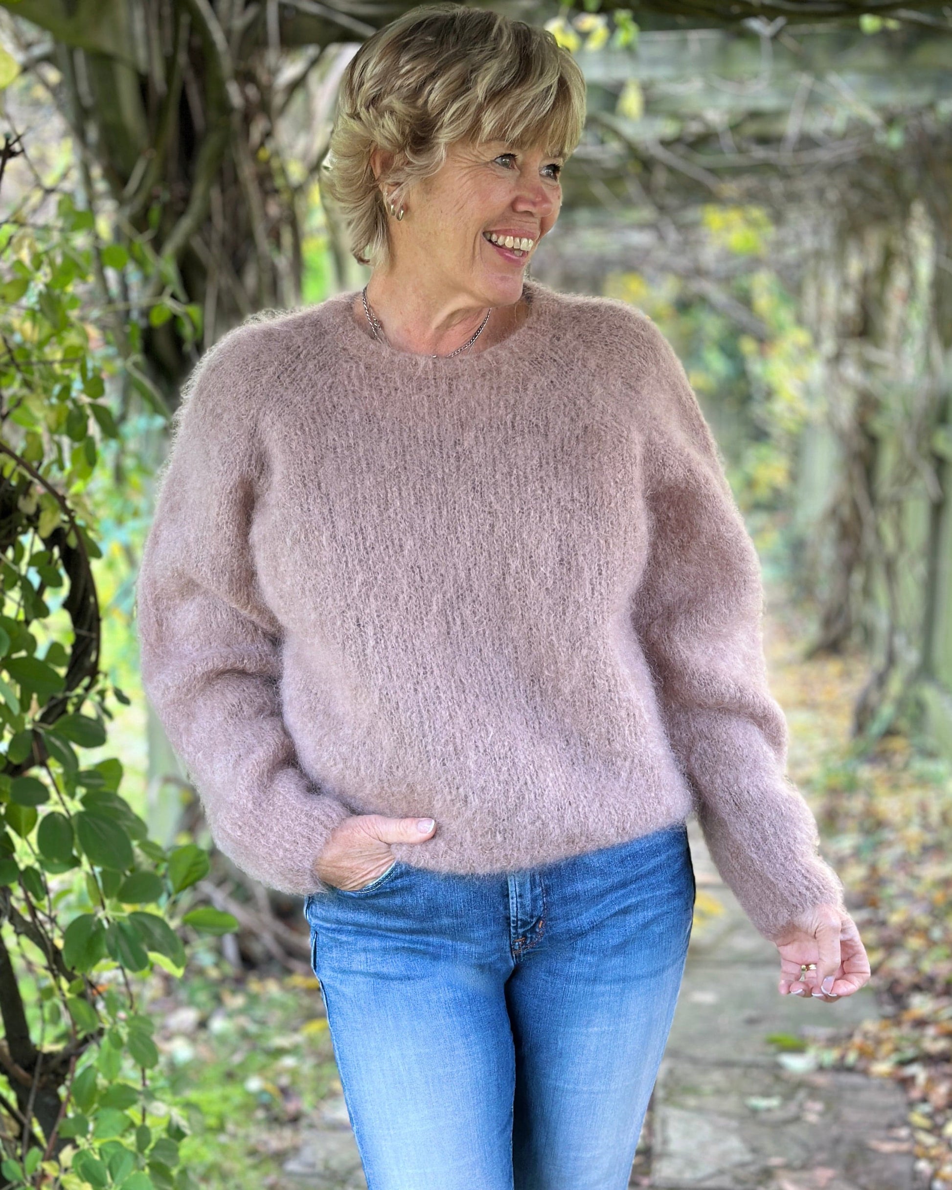 Clothing Luxury Mohair Jumper - Dusky Pink/Taupe