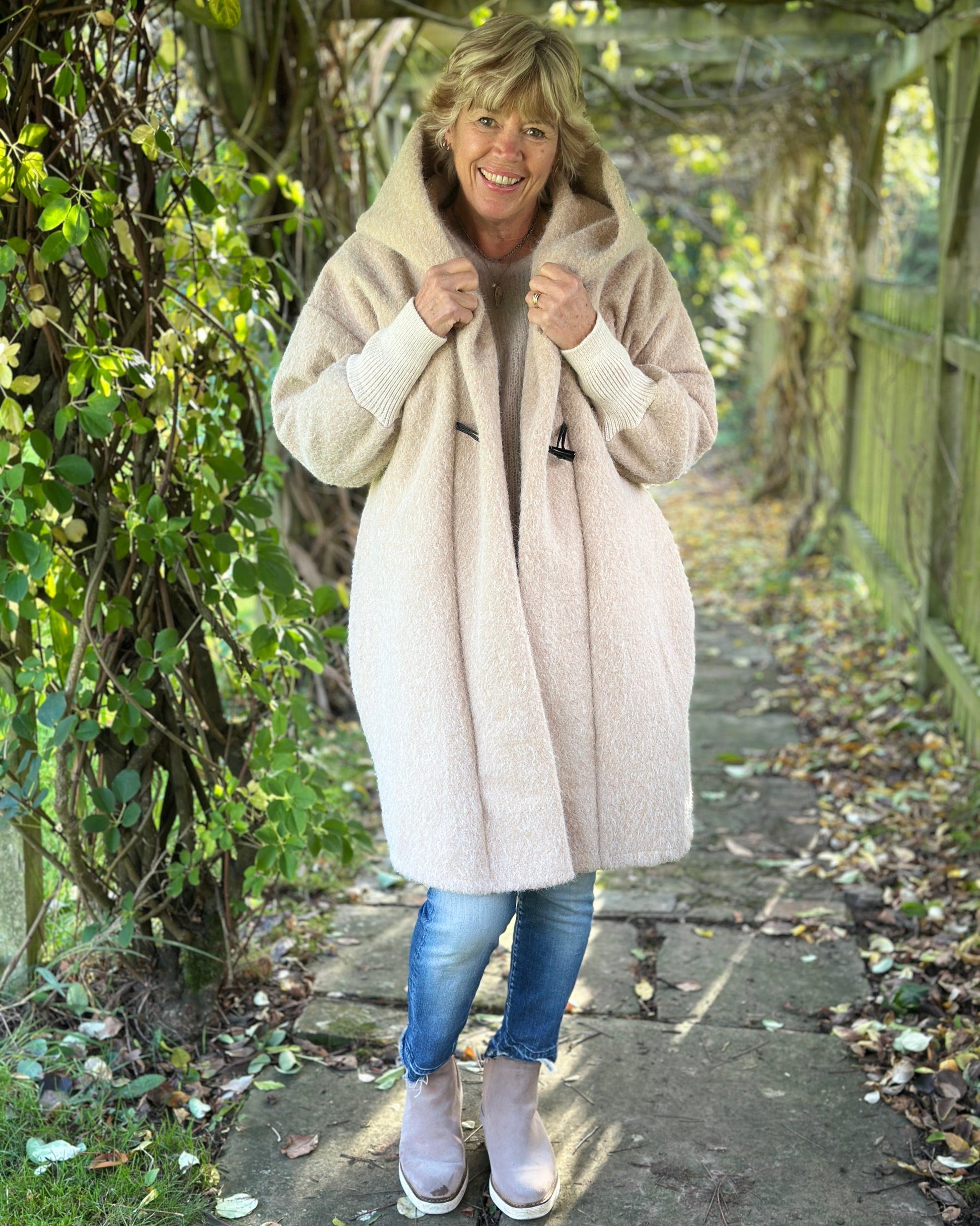 Clothing Oatmeal Hooded Toggle Coat