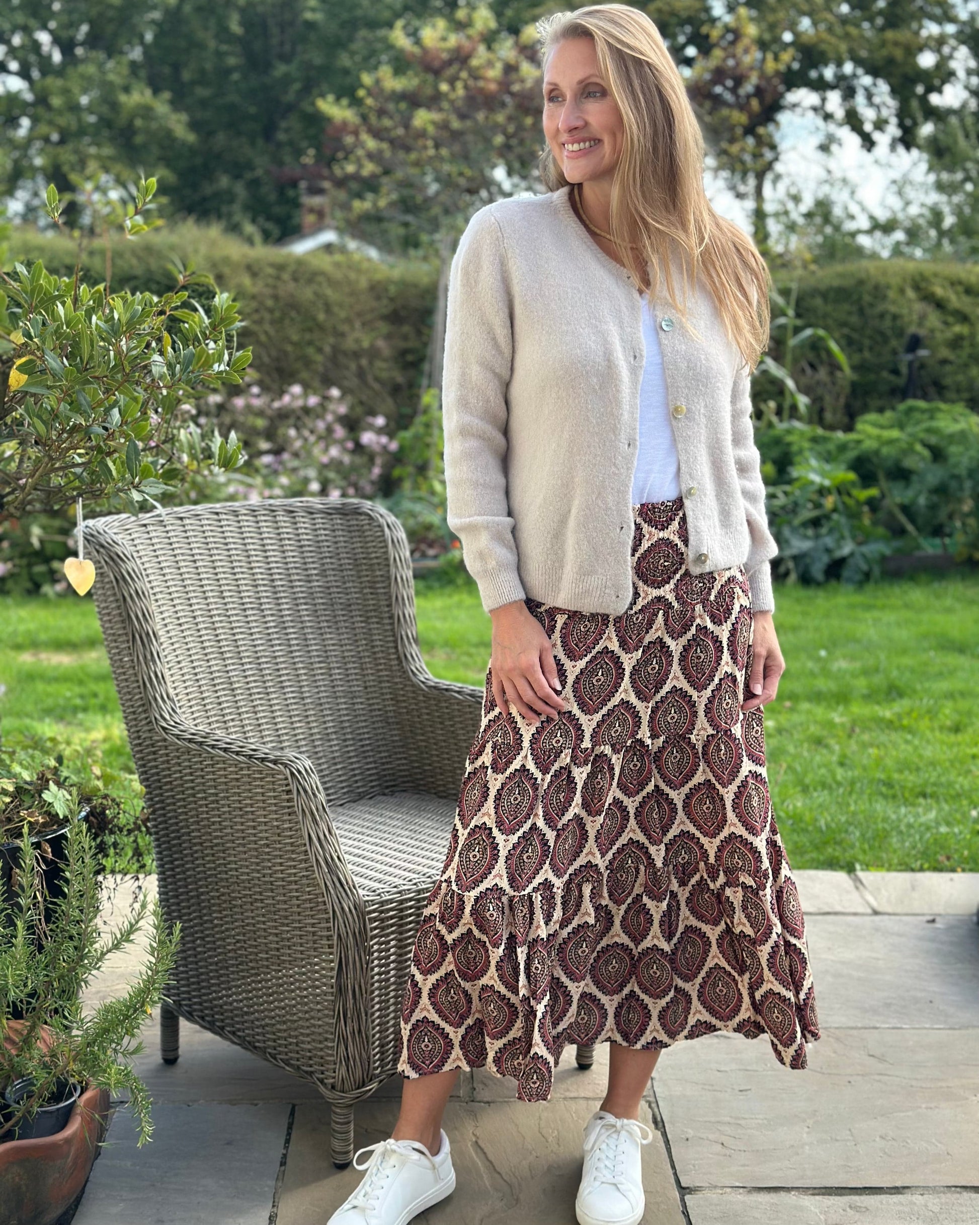 Clothing Patterned Tiered Skirt/Dress - Red/Black