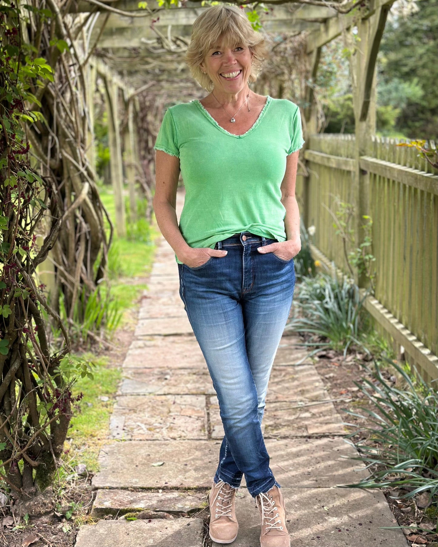 clothing Plain Ribbed Cotton T-Shirt - Emerald Green