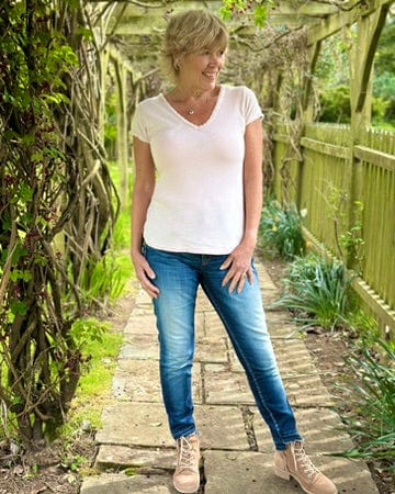 clothing Plain Ribbed Cotton T-Shirt - Pale Pink