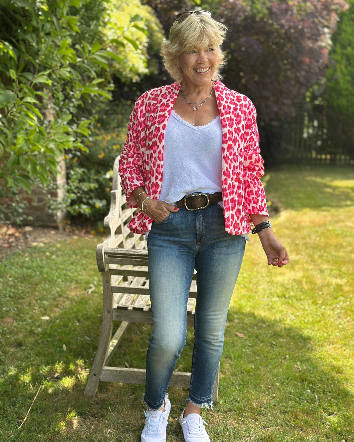 Clothing Quilted Animal Print Jacket - Fuchsia/Pink