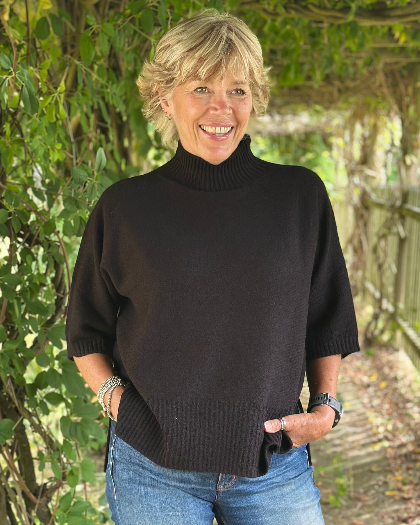 Clothing Relaxed Fit Turtleneck Jumper - Black