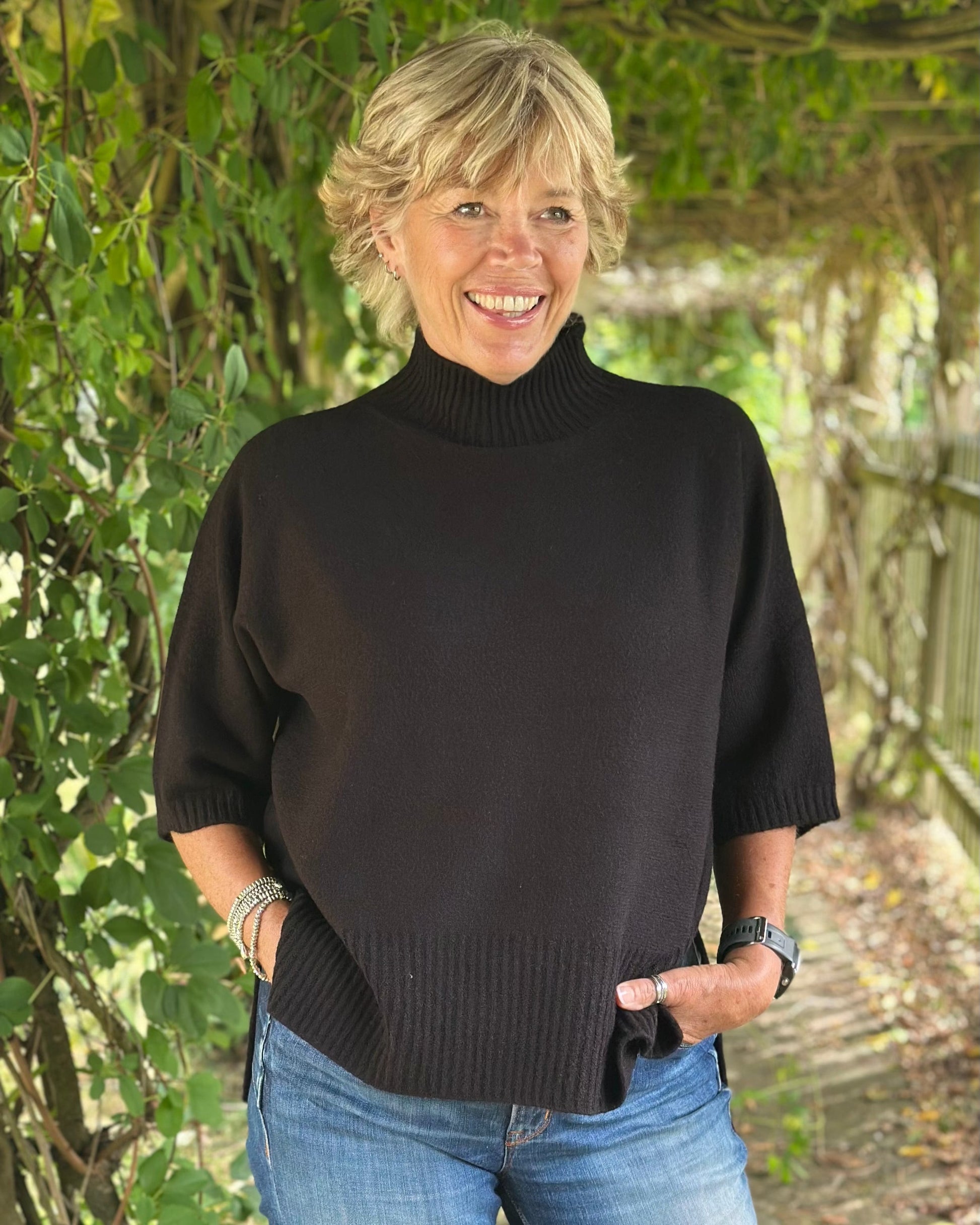 Clothing Relaxed Fit Turtleneck Jumper - Black