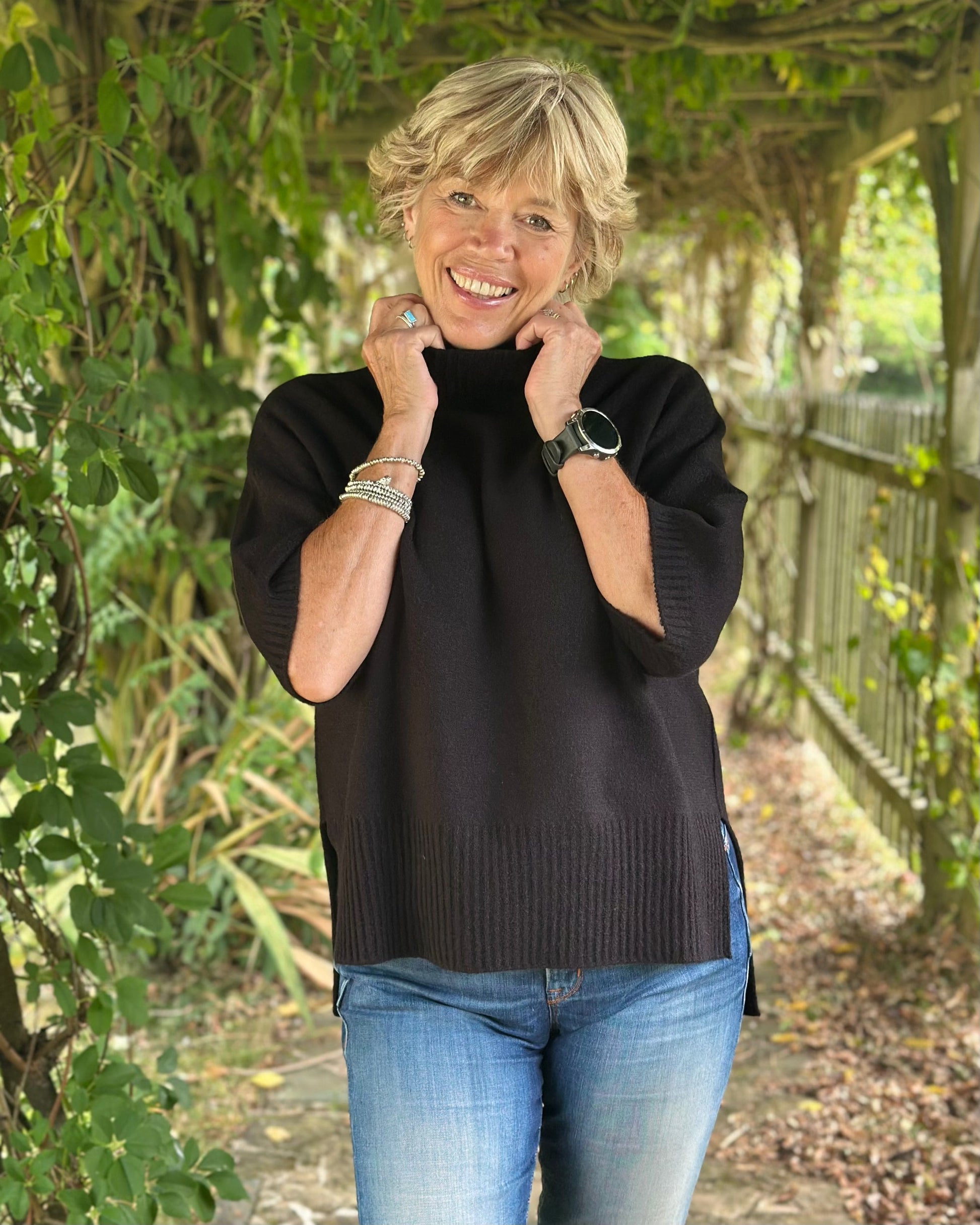 Clothing Relaxed Fit Turtleneck Jumper - Black