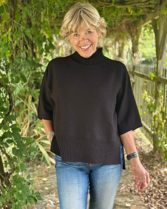 Clothing Relaxed Fit Turtleneck Jumper - Black