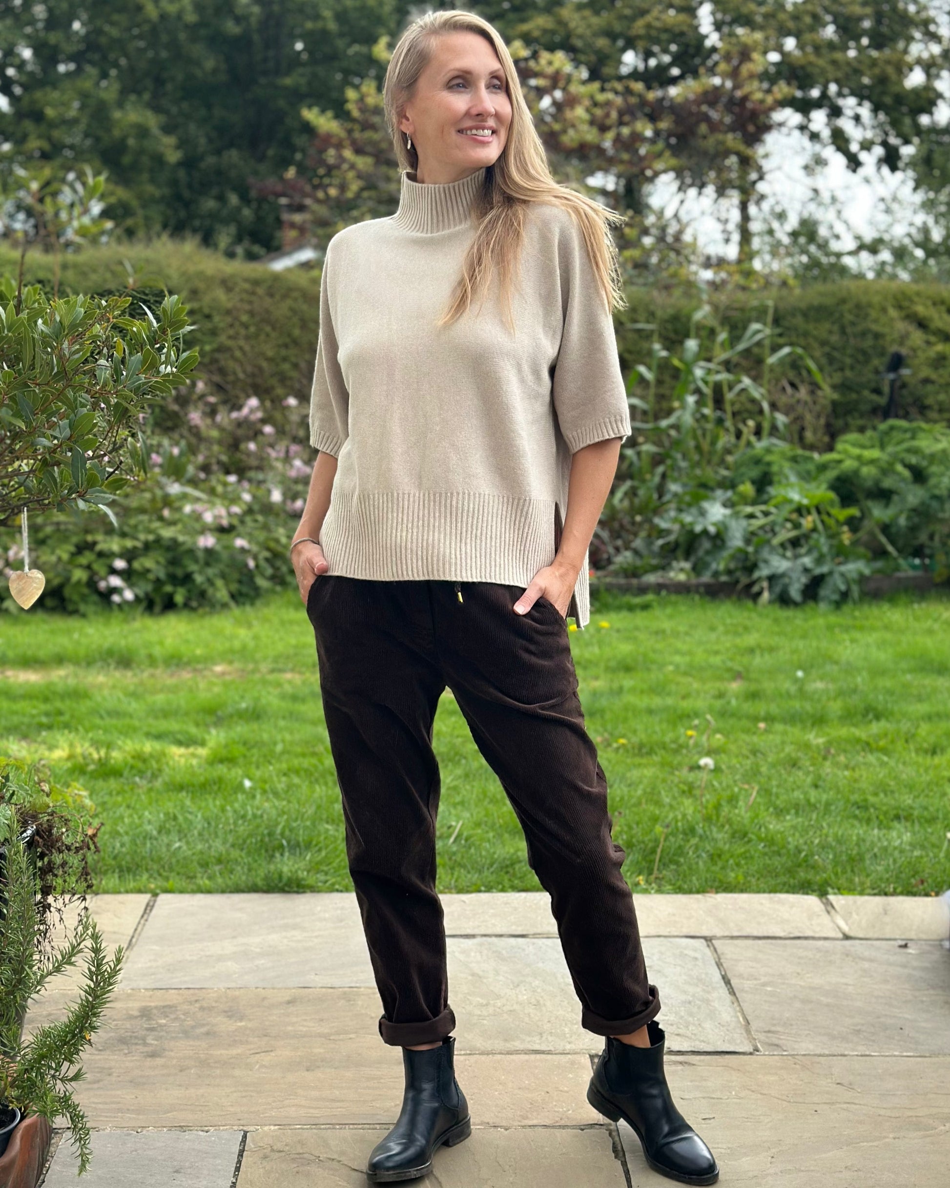 Clothing Relaxed Fit Turtleneck Jumper - Sand