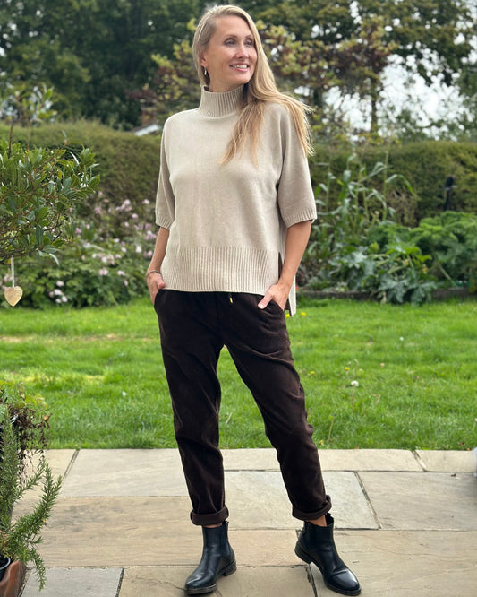 Clothing Relaxed Fit Turtleneck Jumper - Sand