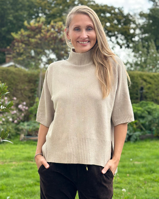Clothing Relaxed Fit Turtleneck Jumper - Sand