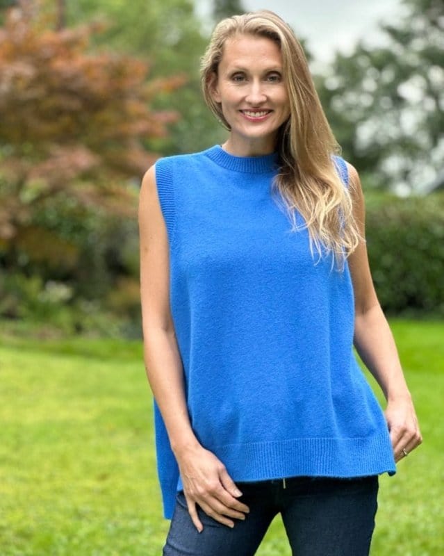 clothing Round Neck Sleeveless Jumper - Cobalt Blue