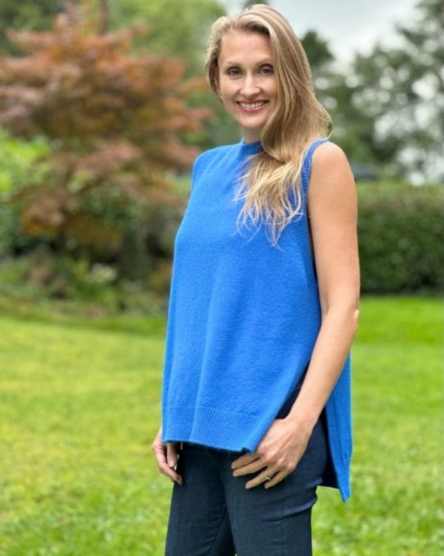 clothing Round Neck Sleeveless Jumper - Cobalt Blue