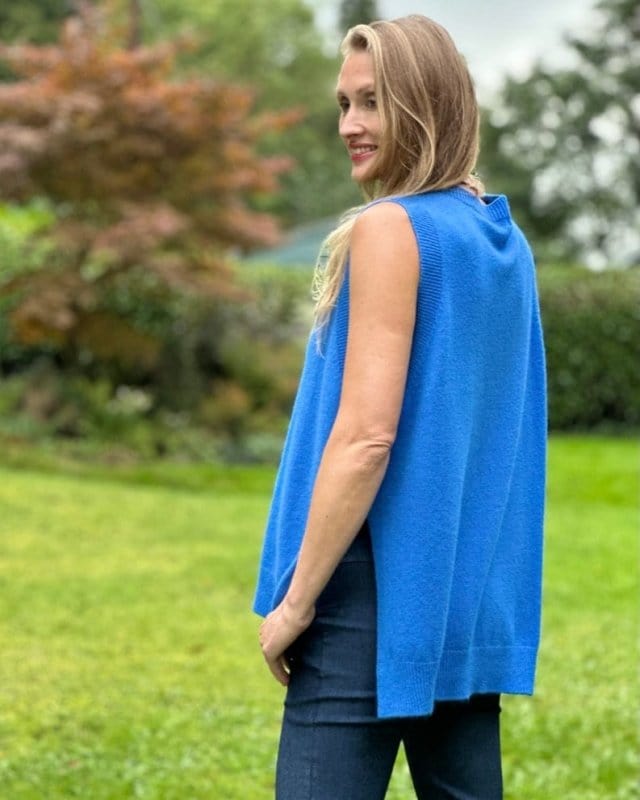 clothing Round Neck Sleeveless Jumper - Cobalt Blue