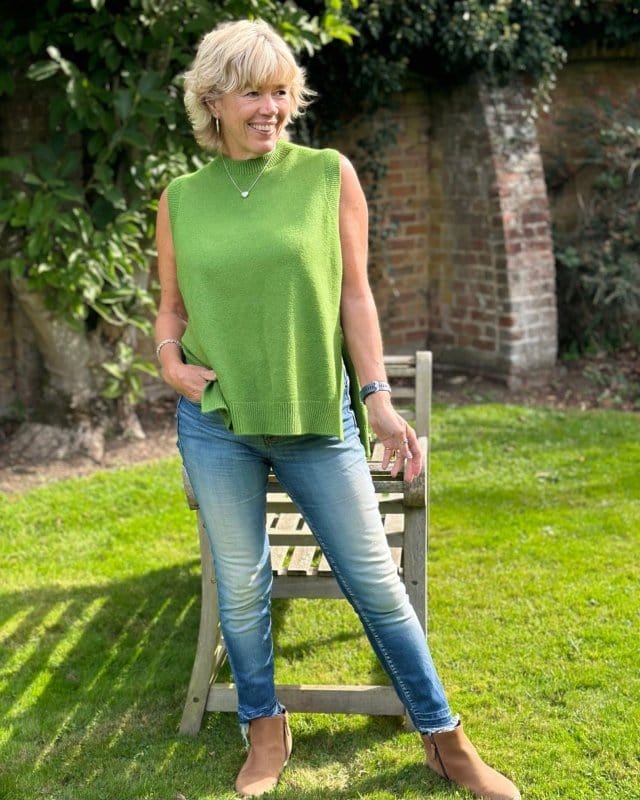 clothing Round Neck Sleeveless Jumper - Fir Green