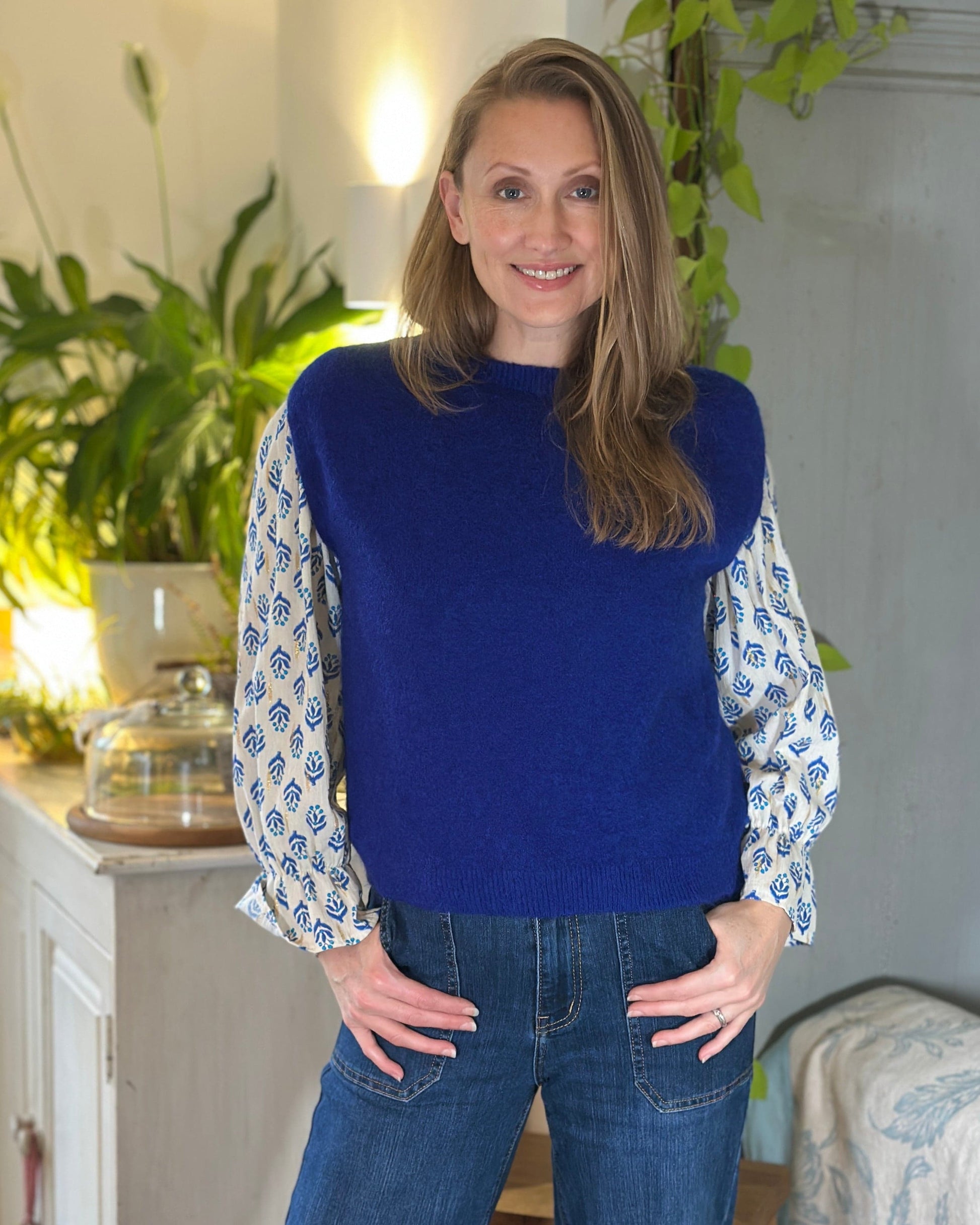 clothing Round Neck Tank Top - Cobalt Blue