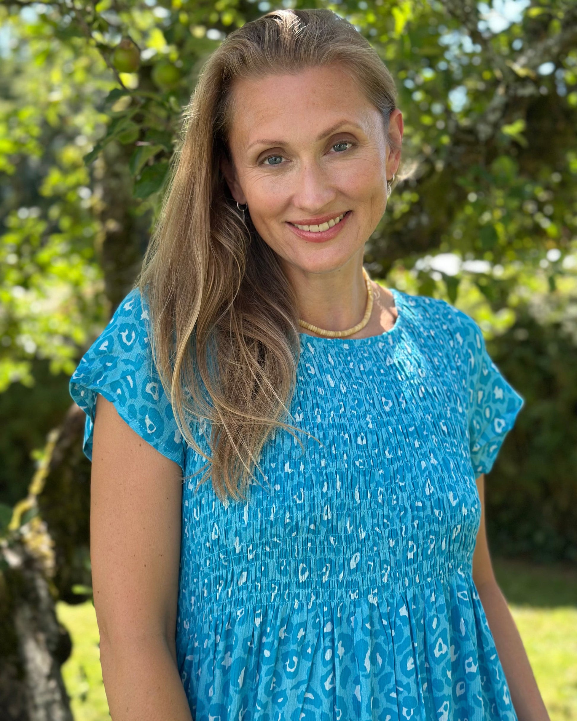 Clothing Ruched Bodice Leopard Print Dress - Turquiose