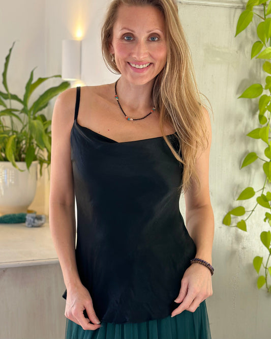 clothing Satin Camisole - Black