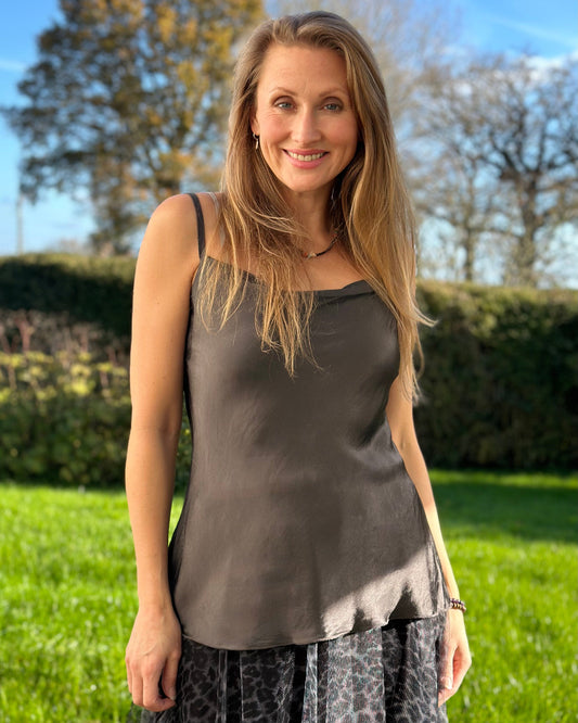 clothing Satin Camisole - Charcoal