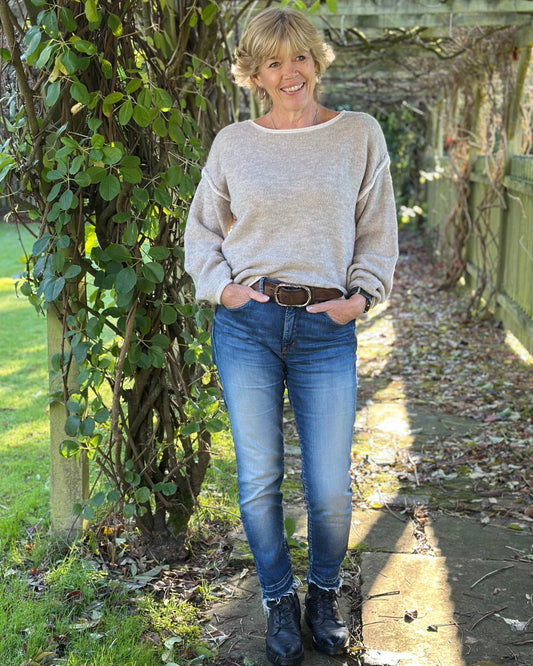 Clothing Seam Detail Wool Mix Jumper - Oatmeal