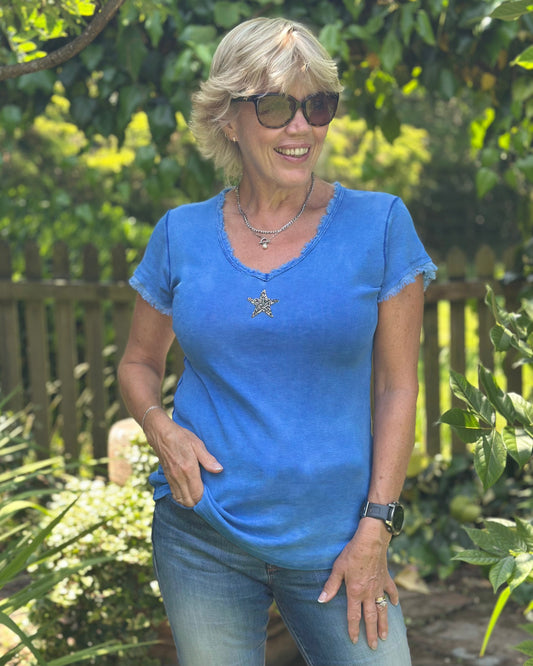 clothing Sequin Star T-Shirt - Cobalt Blue