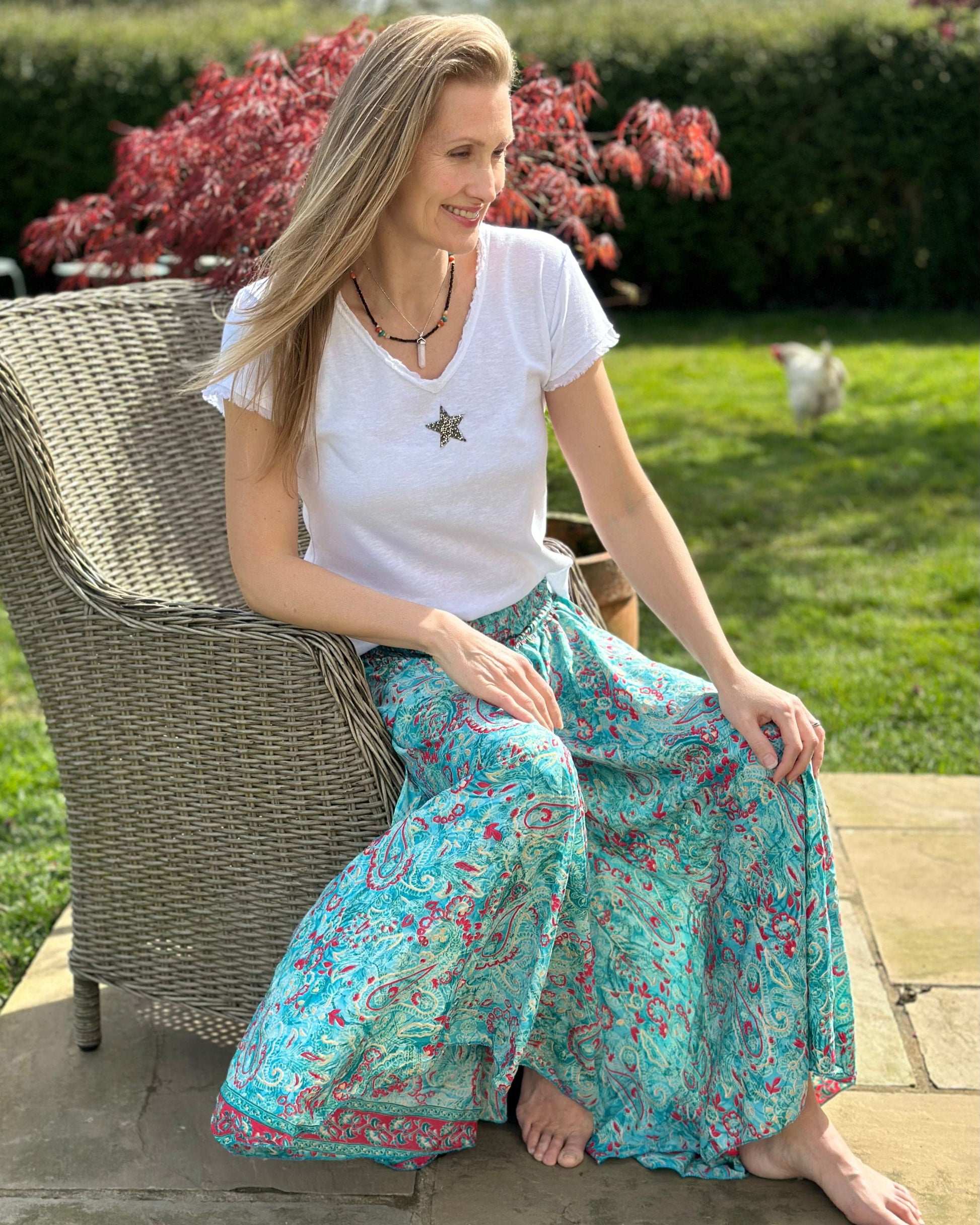 clothing Sequin Star T-Shirt -White