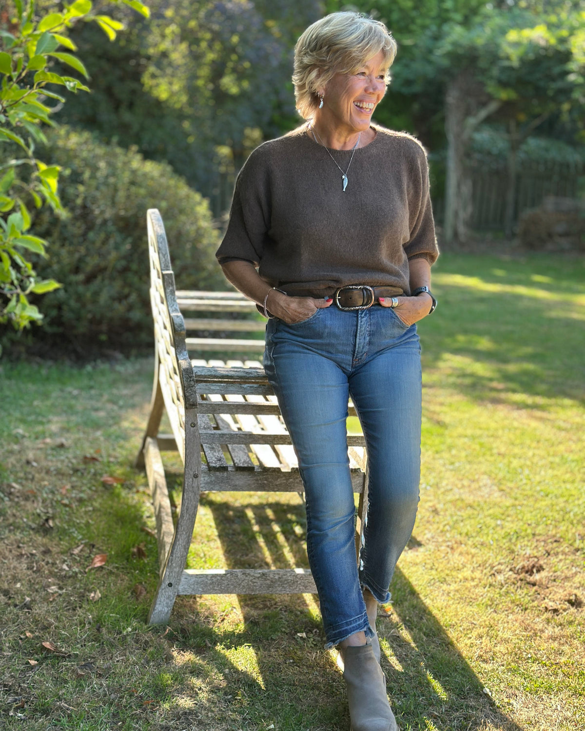 clothing Short Sleeve Alpaca Mix Jumper - Dark Chocolate