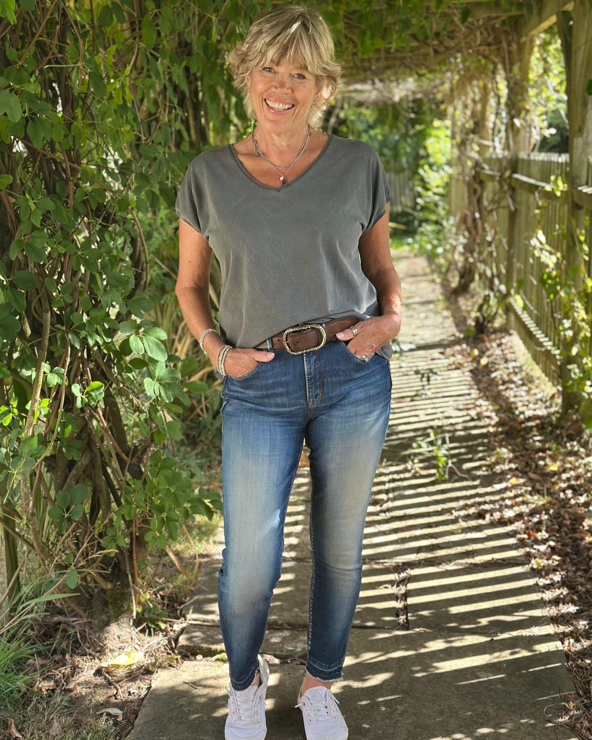 Clothing Short Sleeve V-Neck T-Shirt - Charcoal