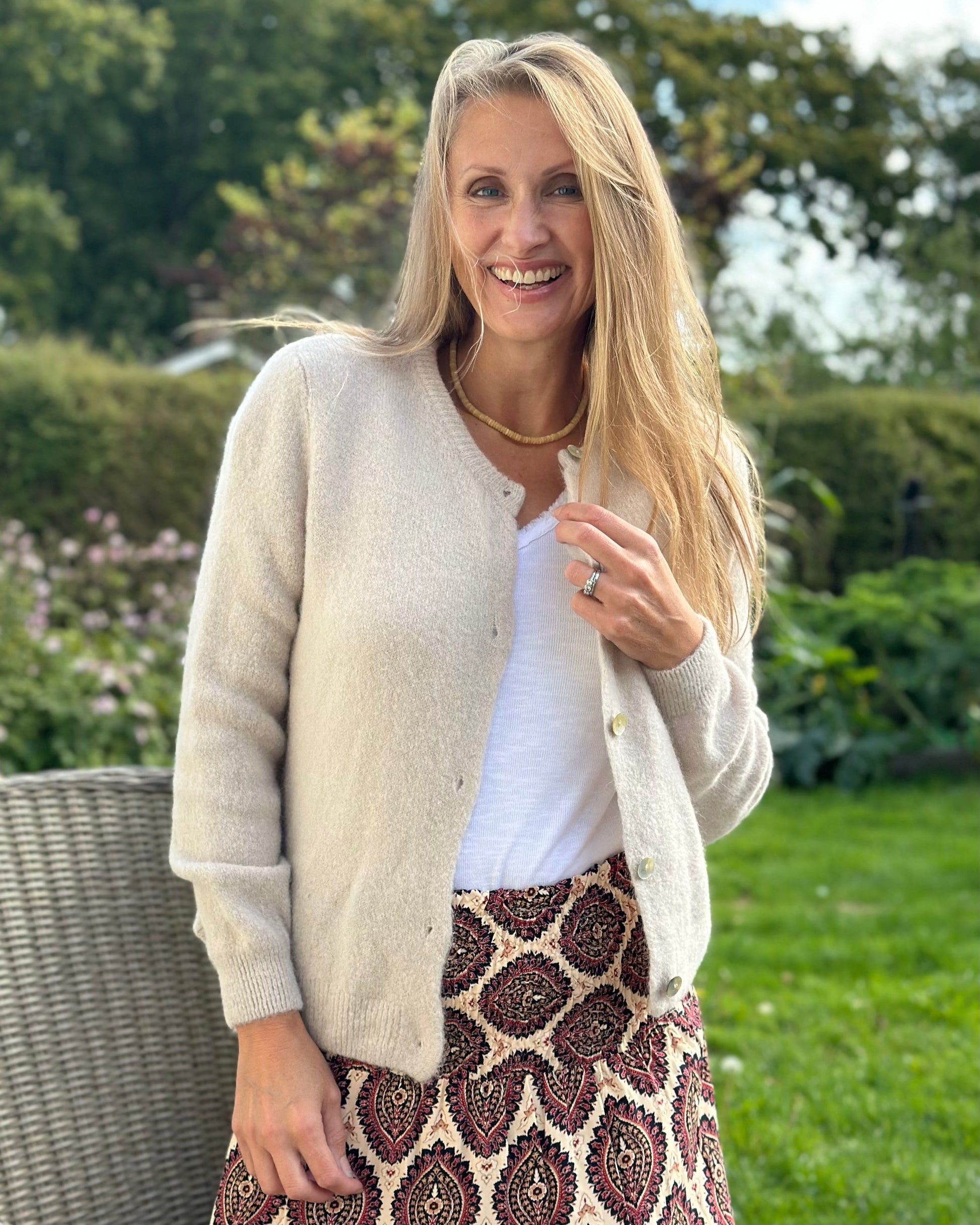 Clothing Soft Knit Alpaca Cardigan - Beige