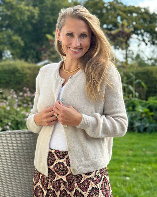 Clothing Soft Knit Alpaca Cardigan - Beige