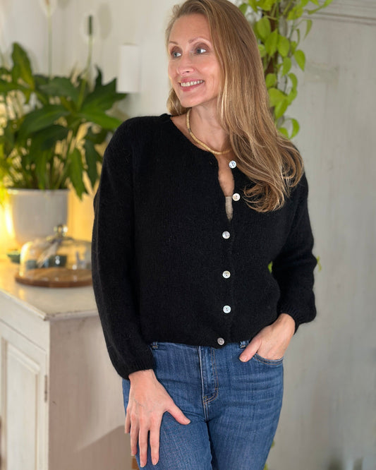 Clothing Soft Knit Alpaca Cardigan - Black