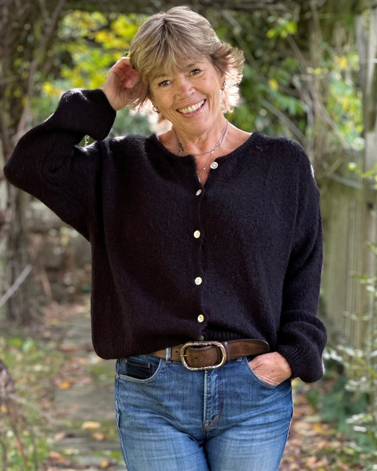 Clothing Soft Knit Alpaca Cardigan - Black