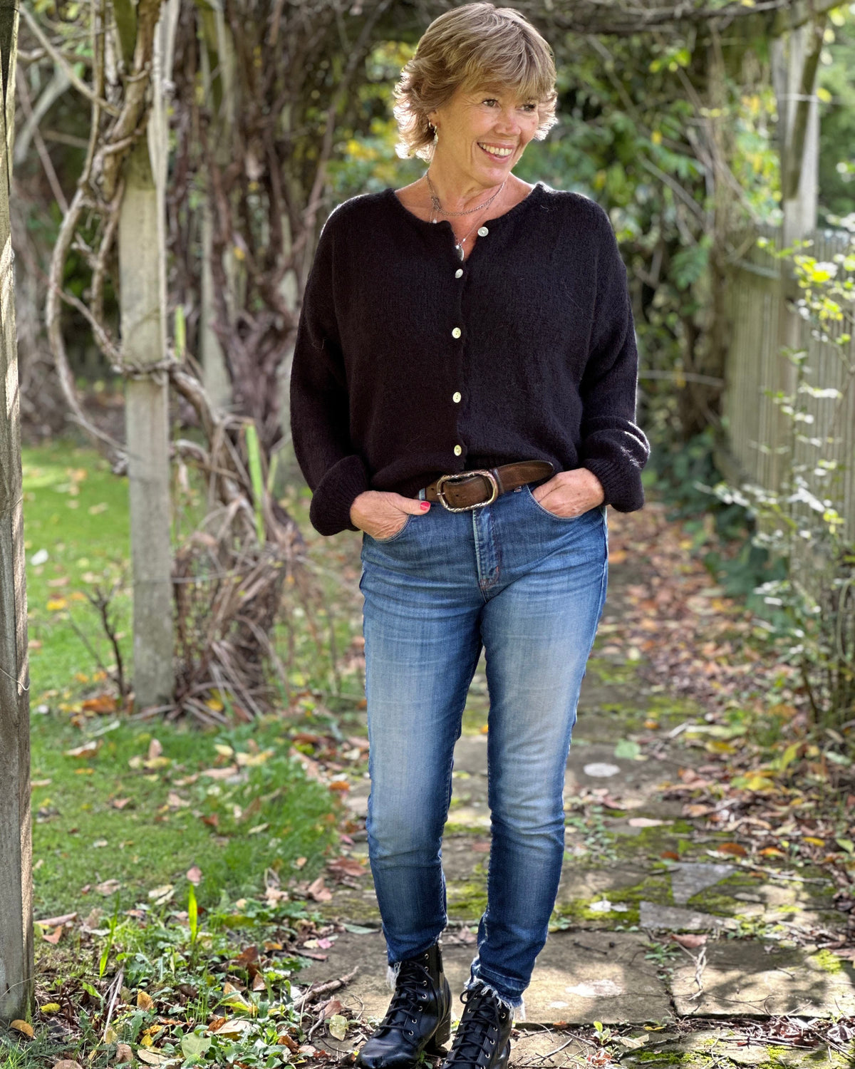 Clothing Soft Knit Alpaca Cardigan - Black