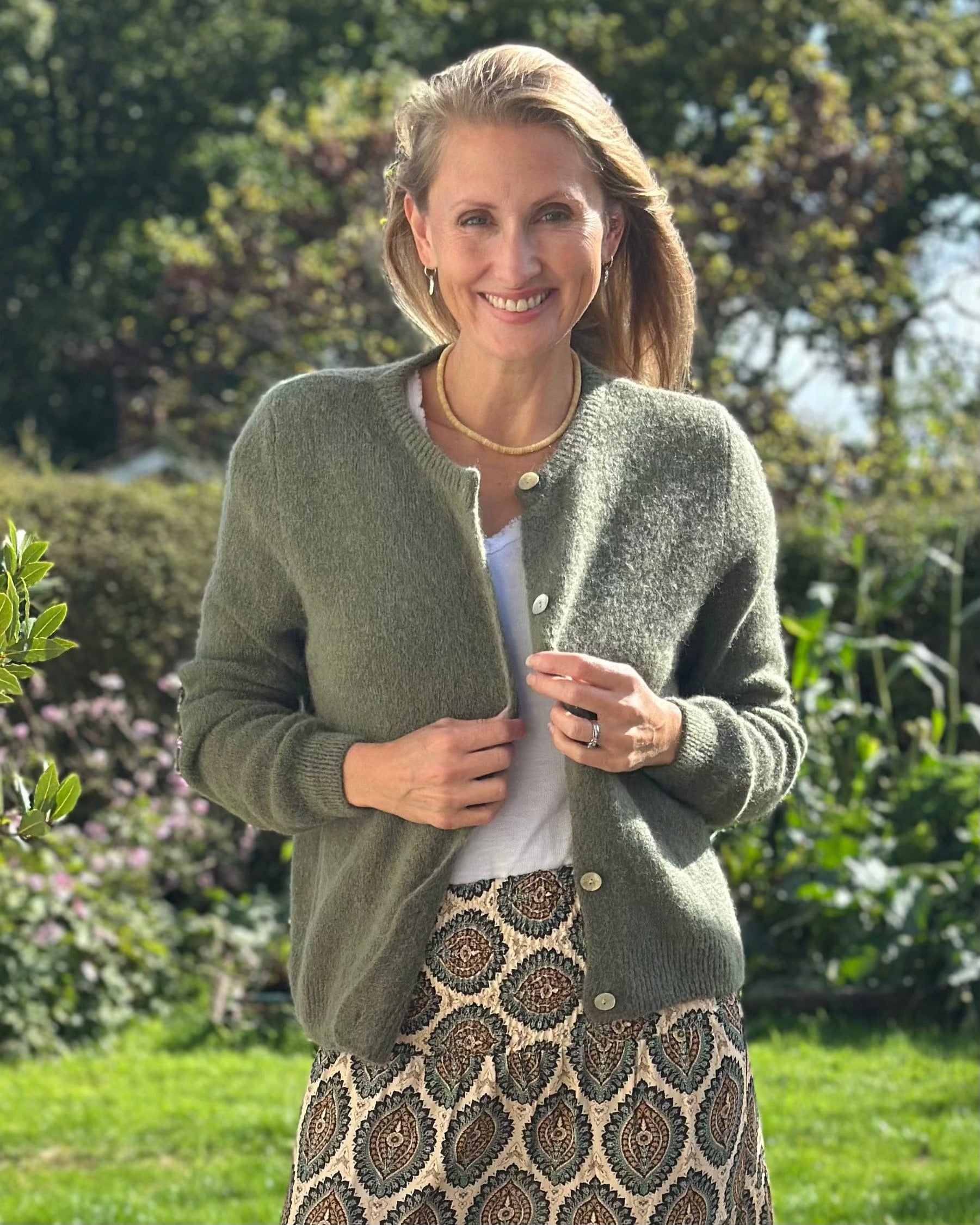 Clothing Soft Knit Alpaca Cardigan - Khaki