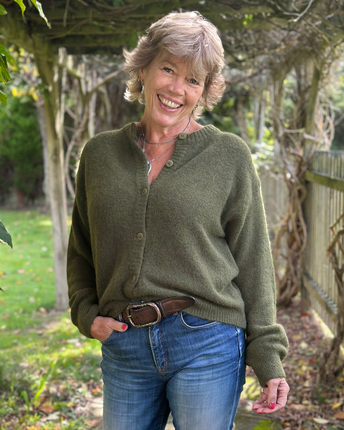 Clothing Soft Knit Alpaca Cardigan - Khaki