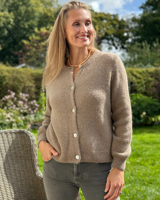 Clothing Soft Knit Alpaca Cardigan - Truffle