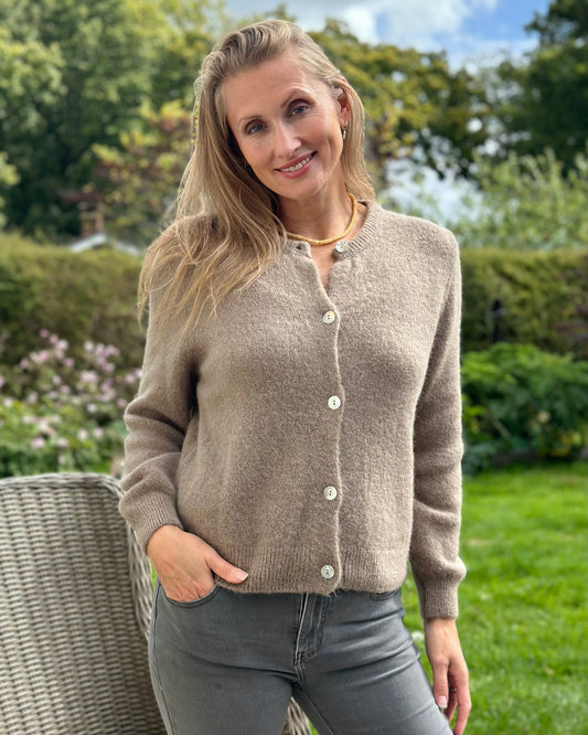 Clothing Soft Knit Alpaca Cardigan - Truffle