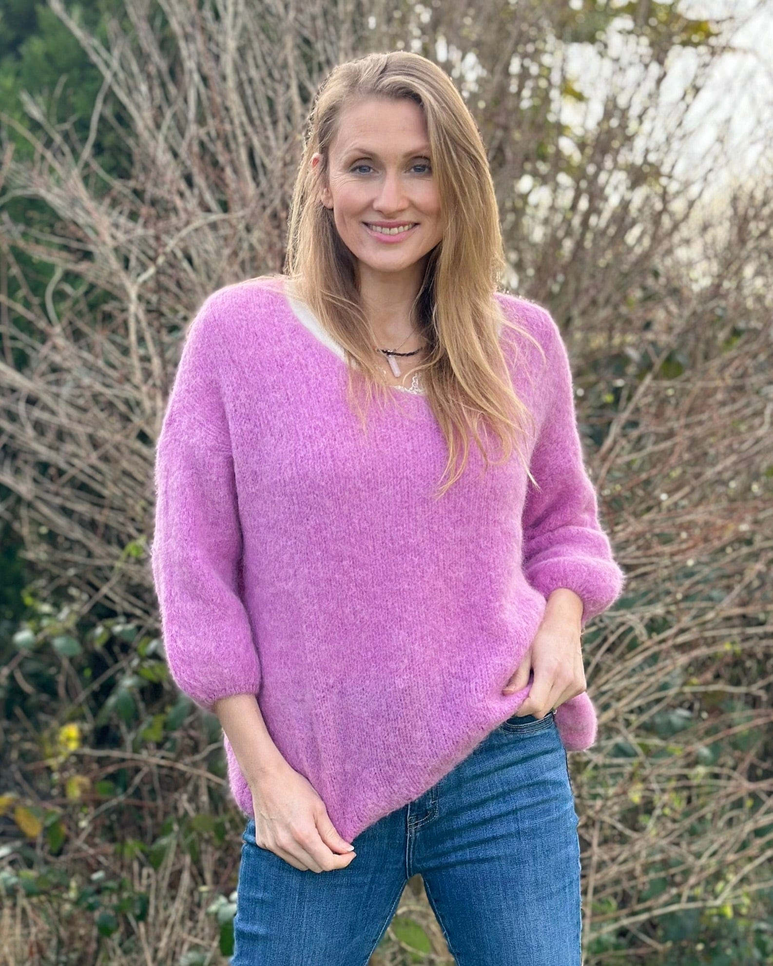 clothing Soft Knit Alpaca Jumper - Pink