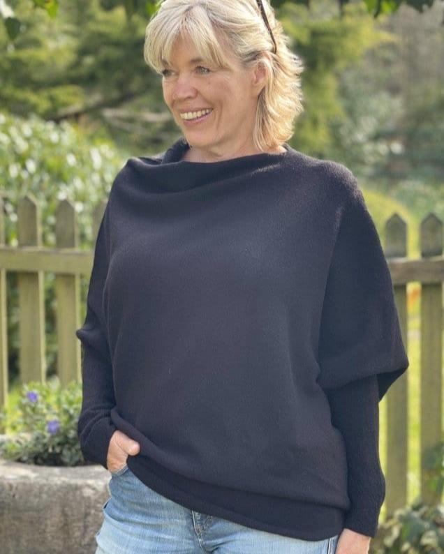 clothing Soft Knit Asymmetric Jumper - Black