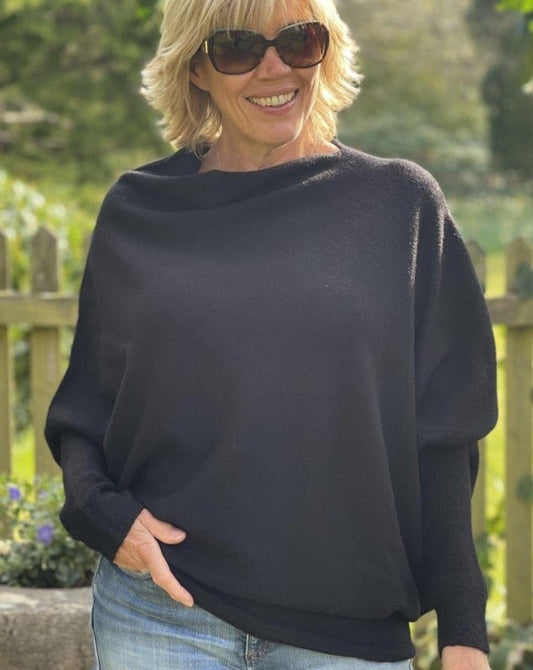 clothing Soft Knit Asymmetric Jumper - Black