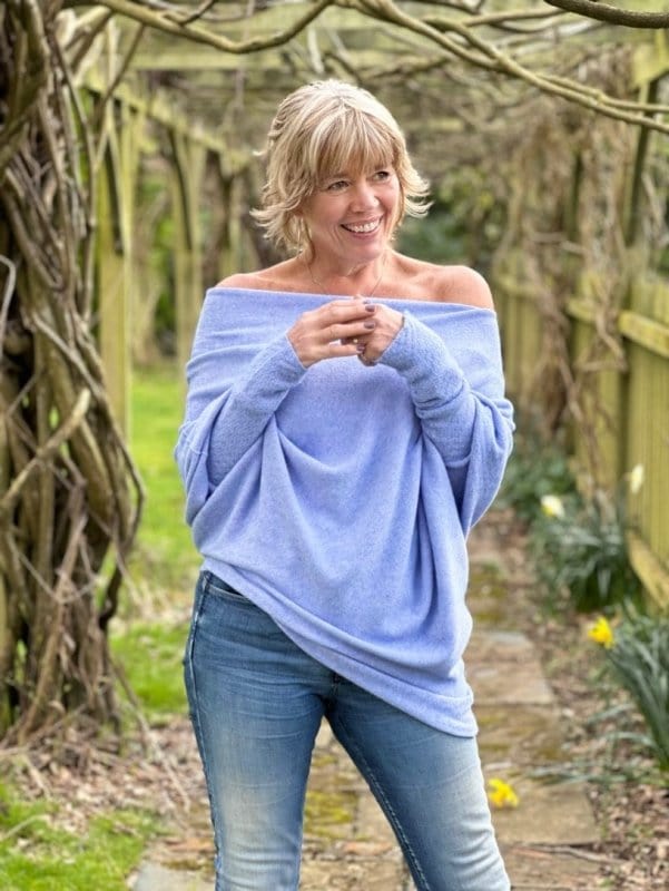 clothing Soft Knit Asymmetric Jumper - Blue Lilac