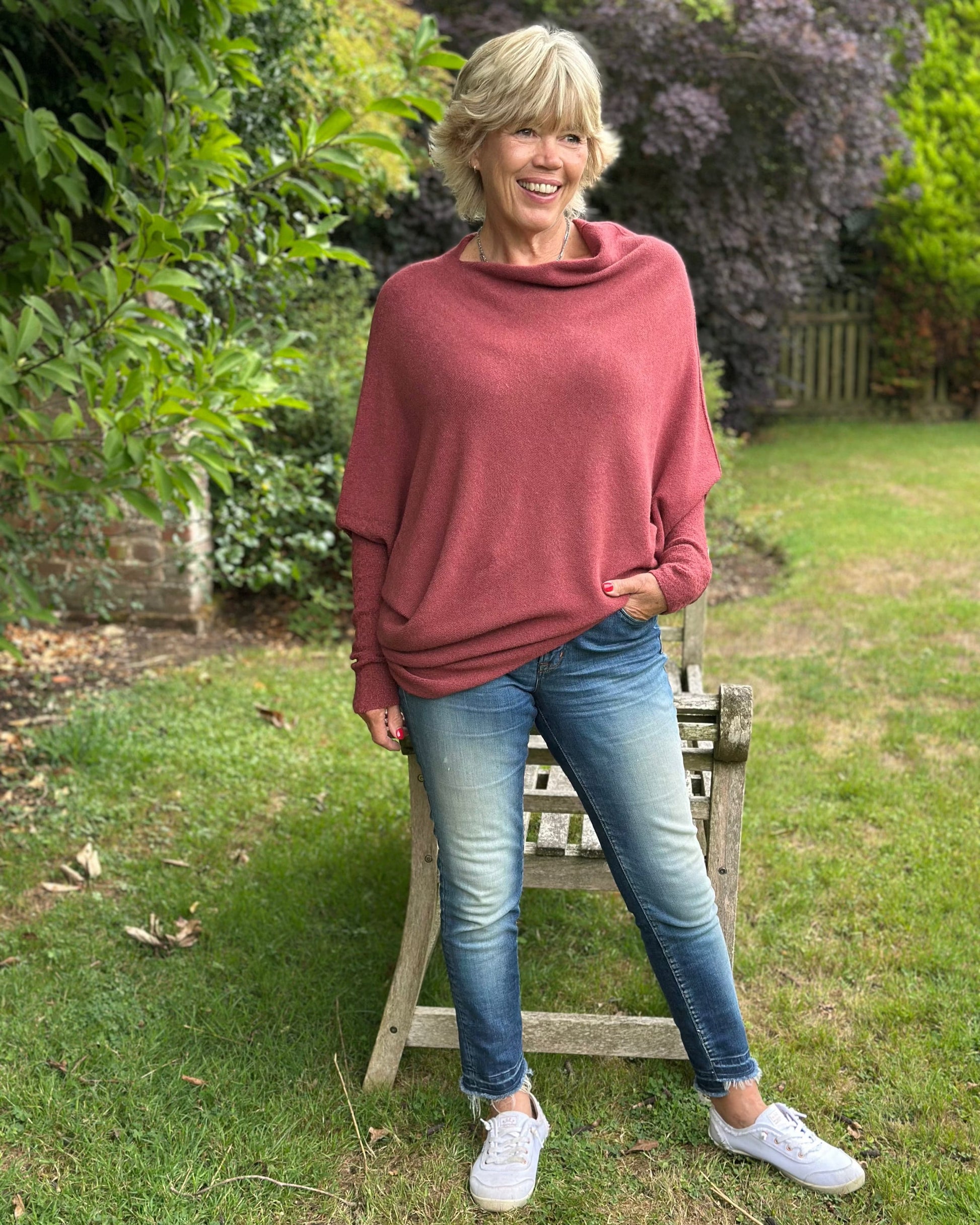 clothing Soft Knit Asymmetric Jumper - Chilli