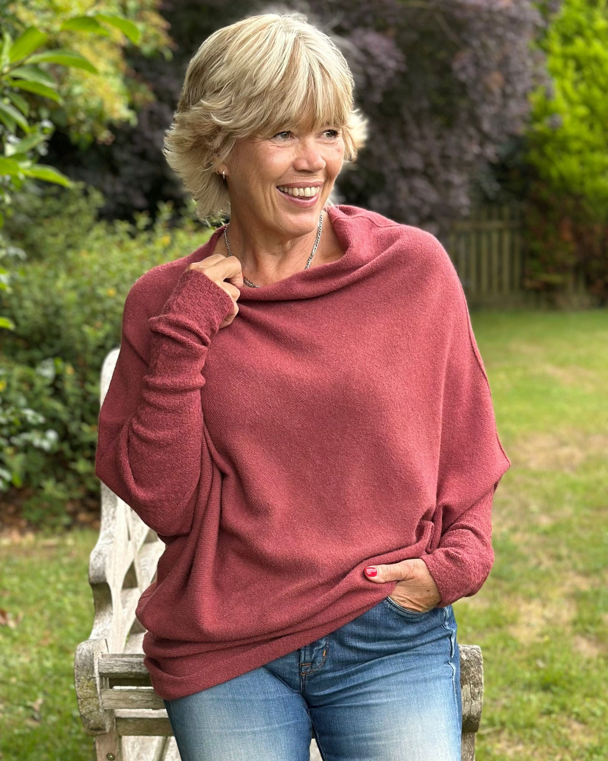 clothing Soft Knit Asymmetric Jumper - Chilli