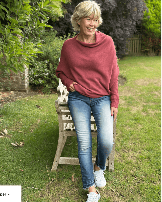 clothing Soft Knit Asymmetric Jumper - Chilli