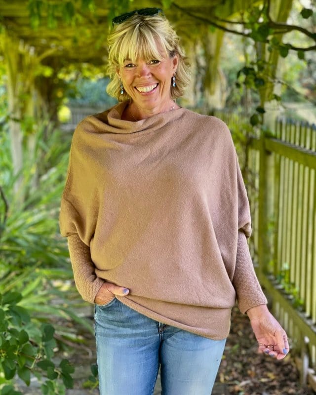 clothing Soft Knit Asymmetric Jumper - Coffee