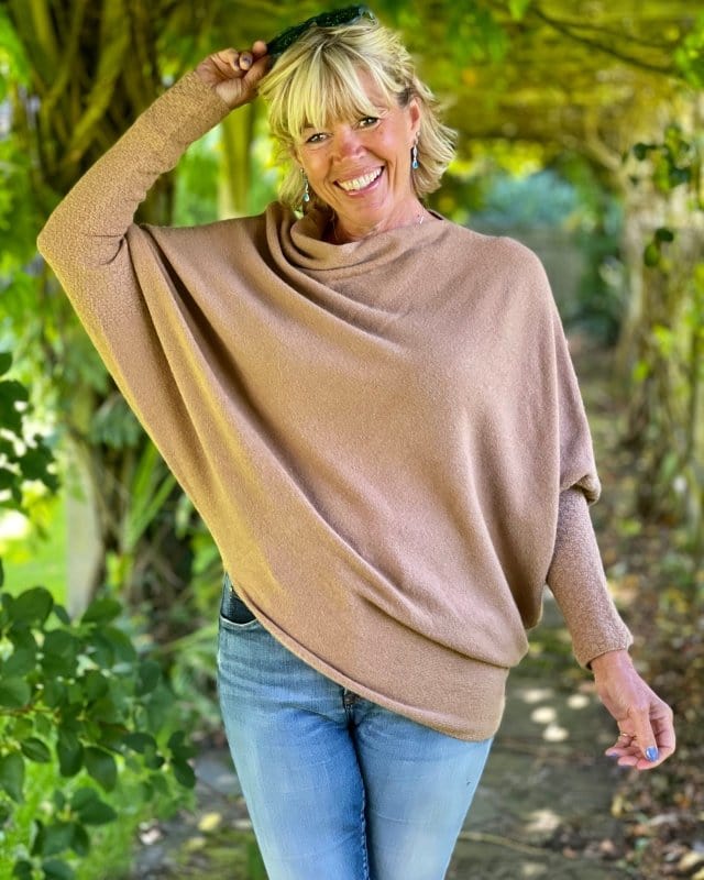 clothing Soft Knit Asymmetric Jumper - Coffee