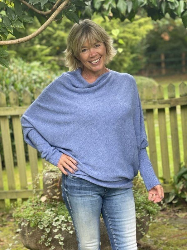 clothing Soft Knit Asymmetric Jumper - Denim Blue