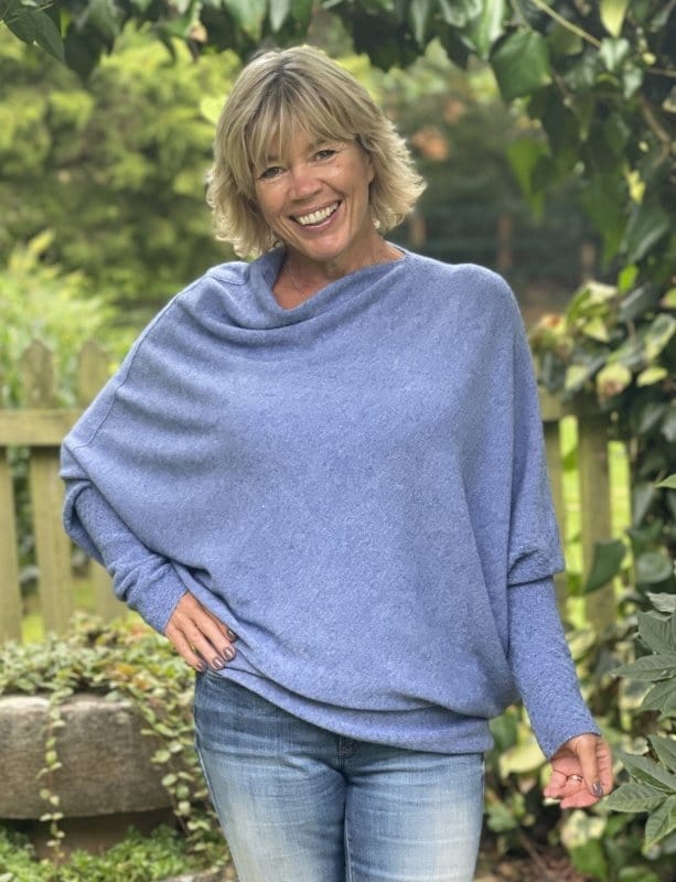 clothing Soft Knit Asymmetric Jumper - Denim Blue