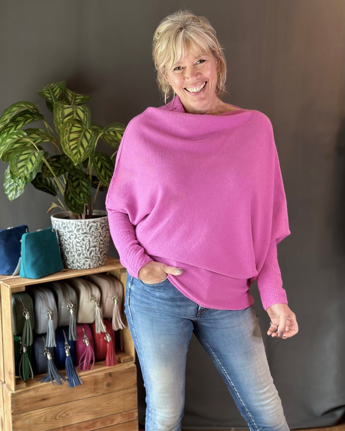 clothing Soft Knit Asymmetric Jumper - Lilac Pink
