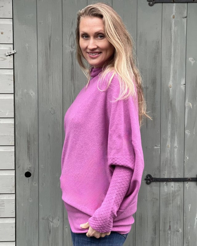 clothing Soft Knit Asymmetric Jumper - Lilac Pink