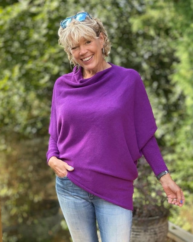 clothing Soft Knit Asymmetric Jumper - Magenta